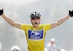 File photo of US Postal rider Lance Armstrong of the United States raising his hands as he crosses the finish line.