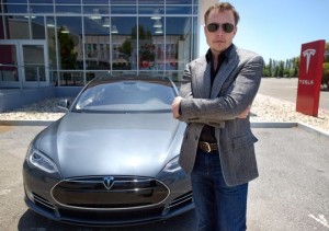 Elon Musk CEO of Tesla with a new Model S car outside the Tesla customer deliver area at the Tesla Fremont, Calif., factory(Photo: Jessica Brandi Lifland for USA TODAY)