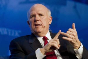 General Motors Chairman and CEO Akerson speaks during the IHS CERAWeek energy conference in Houston in this file photo