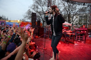 AUSTIN, TX - MARCH 19: Michael Angelakos of Passion Pit performs at the Spotify House at SXSW 2015 on March 19, 2015 in Austin, Texas. (Photo by Alli Harvey/Getty Images for Spotify)