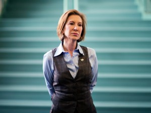 Republican presidential candidate Carly Fiorina waits to be introduced at a campaign event at Maple Avenue Elementary School on Saturday in Goffstown, N.H.