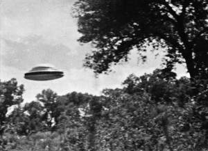 UFO Flying Low Over Trees