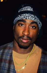Portrait of rapper Tupac Shakur (2Pac).