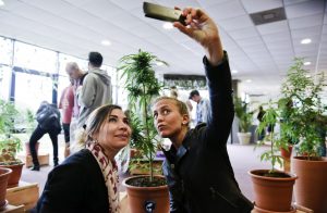 Visitors take pictures of themselves with marijuana during Uruguay's 2015 Expo Cannabis Fair. Matilde Campodonico/AP 